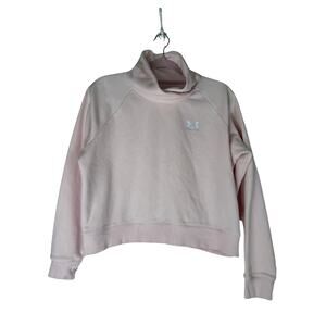 Under Armour Loose Powder Pink Long Sleeve Cropped Cowl Sweatshirt Top Size S